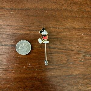 Vintage Mickey Mouse Gold and Red Lapel Pin